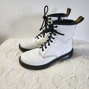 Doc Martens 1460 Y White Boots Side Zipper Air Wair Women's 6